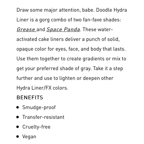 Suva Beauty Hydra Liner Doodle Duo Cake Eyeliner Grease & Panda BNIB - Picture 15 of 16